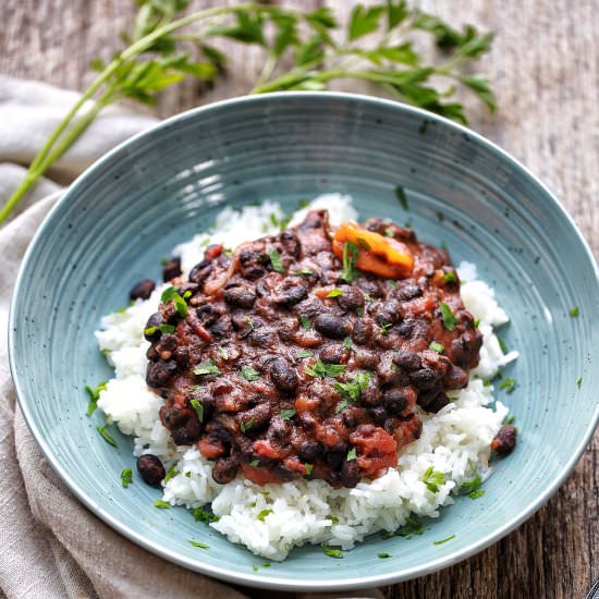 Stewed Black Beans and Rice - Recipe photo by Afrovitalityeats
