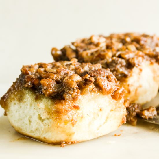 Caramelised Pecan Cinnamon Rolls - Recipe photo by The Desserted Girl