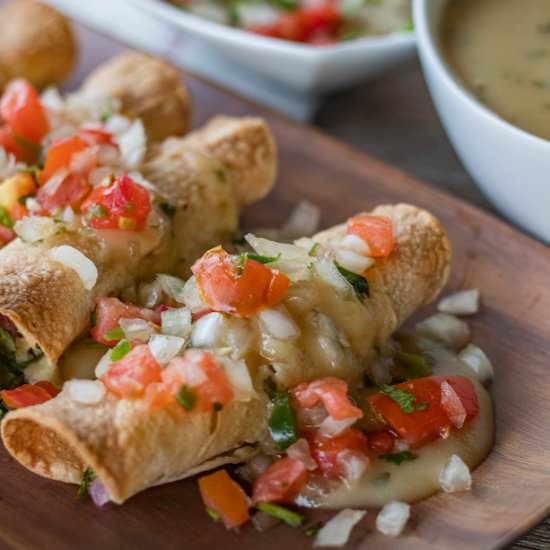 Leftover Turkey Taquitos with Gravy - Recipe photo by Belquistwist