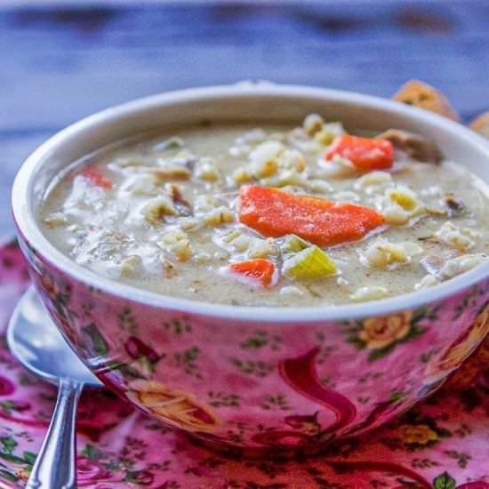 Creamy Turkey Soup - Recipe photo by HIldaskitchenblog