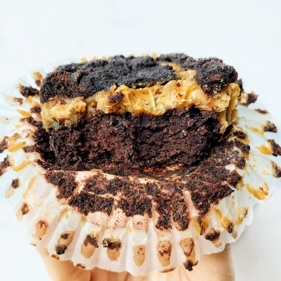 Nut Butter Stuffed Healthy Brownies - Recipe photo by Donut Worry Be Healthy