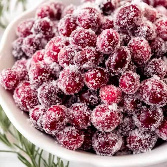 EASY FESTIVE SUGARED CRANBERRIES - Recipe photo by houseofnasheats