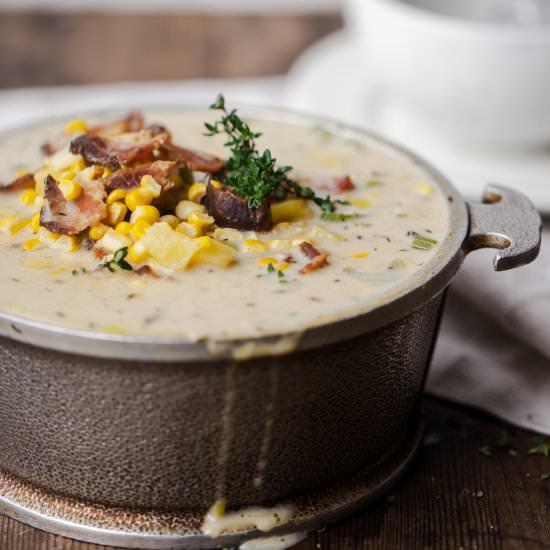 Hearty Bacon Corn Chowder - Recipe photo by ONEarmedMAMA