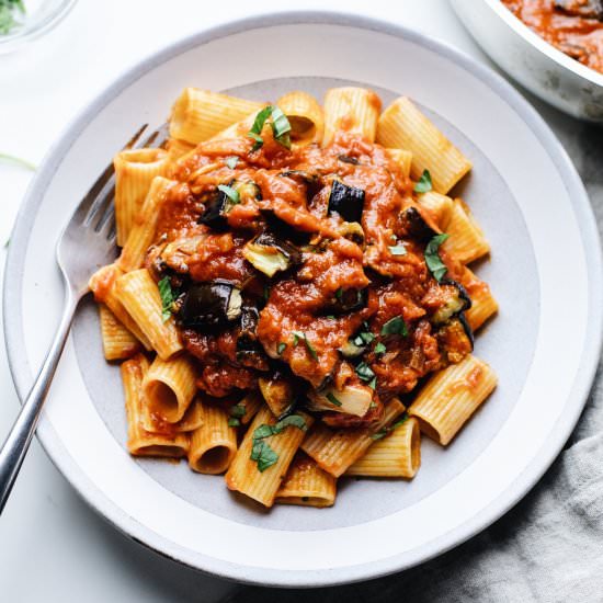 Roasted Eggplant Pasta - Recipe photo by asimplepalate