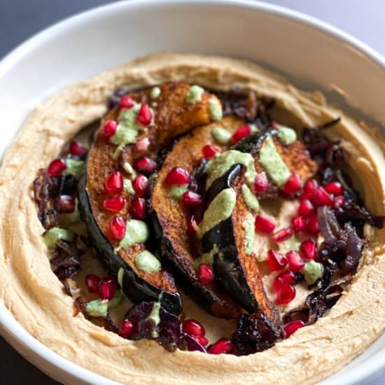 Fall Hummus Bowl - Recipe photo by ThreeTeasKitchen