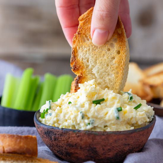 garlic cheddar cheese dip - Recipe photo by Appetizer Addiction
