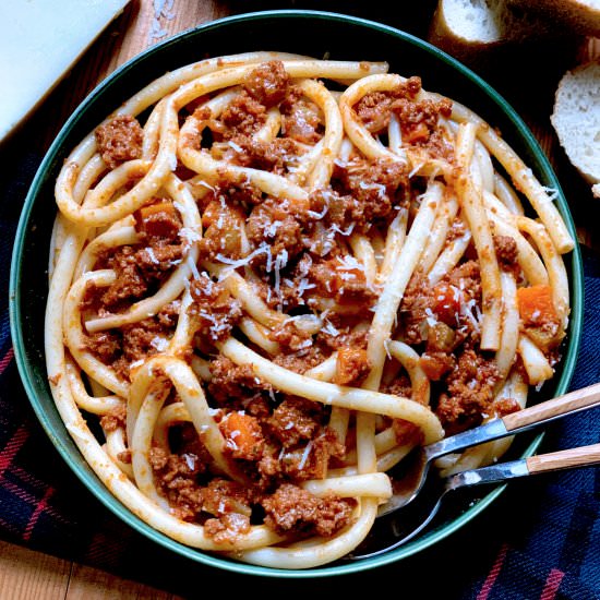 Greek Beef Ragú Pasta - Recipe photo by The Greek Foodie