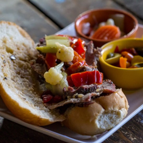 Traeger Italian Beef Sandwich - Recipe photo by Or Whatever You Do