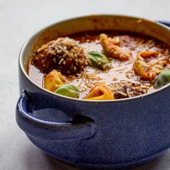 Tortellini and Meatball Soup - Recipe photo by Or Whatever You Do