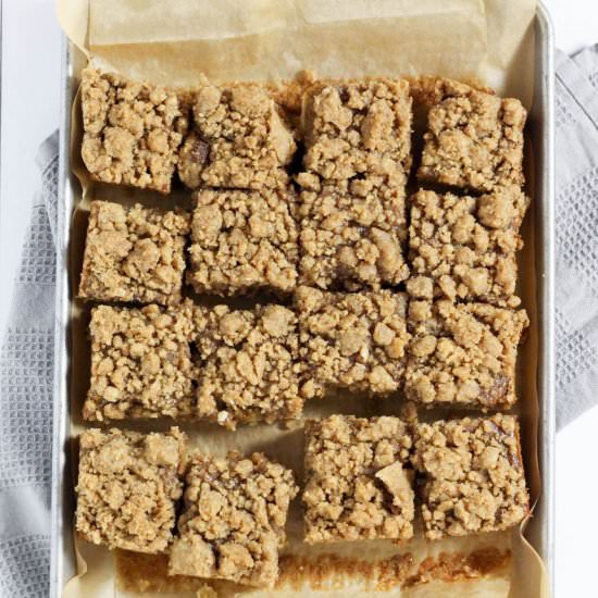 Pumpkin Pie Crumb Bars - Recipe photo by DoughEyedBlog