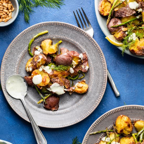 Roasted Potatoes & Asparagus Salad - Recipe photo by Soulfully Tasty