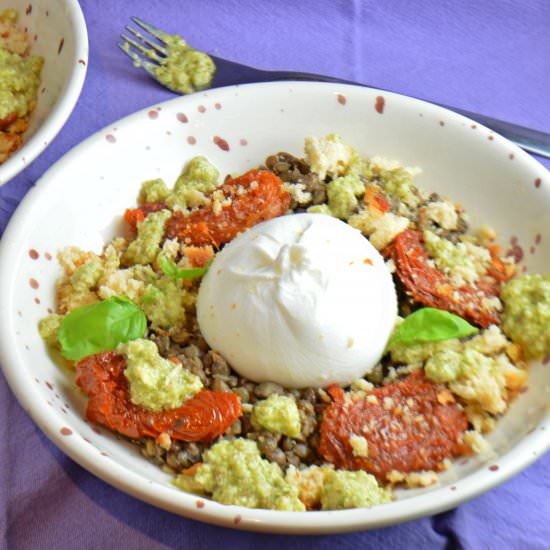 Burrata Lentil Salad - Recipe photo by Mummys FastandEasy