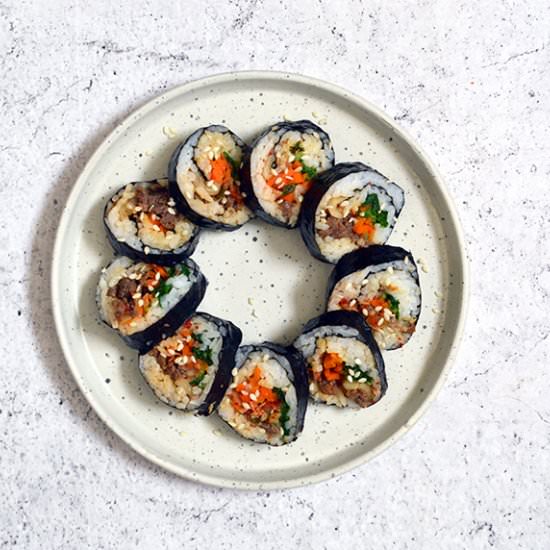 Kimchi Kimbap - Recipe photo by Jaja Bakes