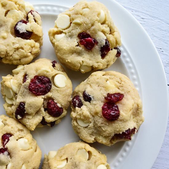Cranberry White Chocolate Chip Cookies - Recipe photo by servingupsimplicity