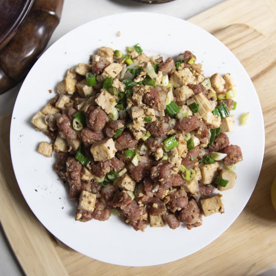 Taiwanese Sausage and Tofu Stir-Fry - Recipe photo by foodmakesmehappy