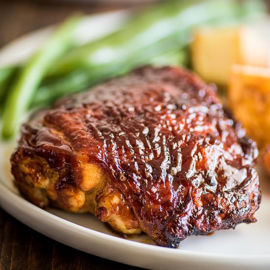 Baked BBQ Chicken Thighs - Recipe photo by BakingMischief