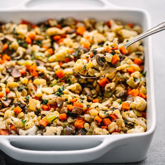 CAULIFLOWER STUFFING (LOW CARB) - Recipe photo by poshjournal