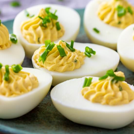 wasabi deviled eggs - Recipe photo by Appetizer Addiction