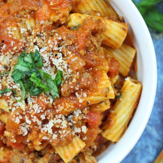 Creamy Sausage Rigatoni Pasta - Recipe photo by Ereese