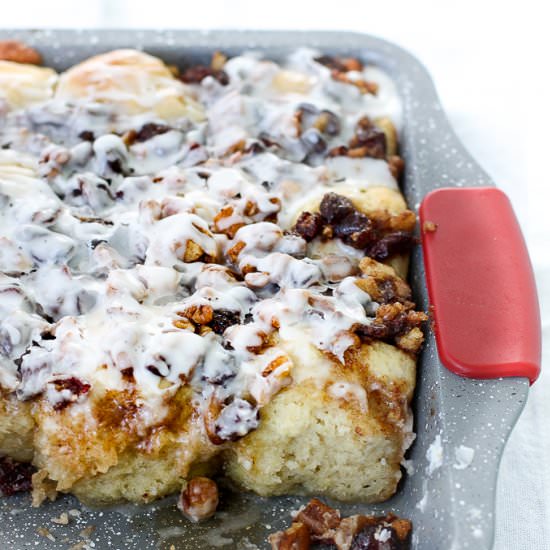 GF Cranberry Pecan Breakfast Rolls - Recipe photo by thisbakinglifeblog