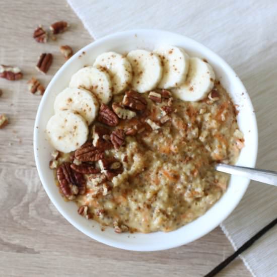 Healthy carrot cake porridge recipe - Recipe photo by BiteByBite