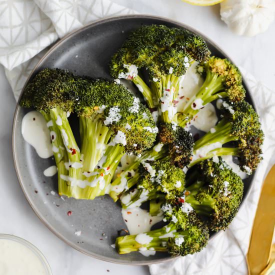 Crispy Air Fryer Broccoli - Recipe photo by ourbalancedbowl