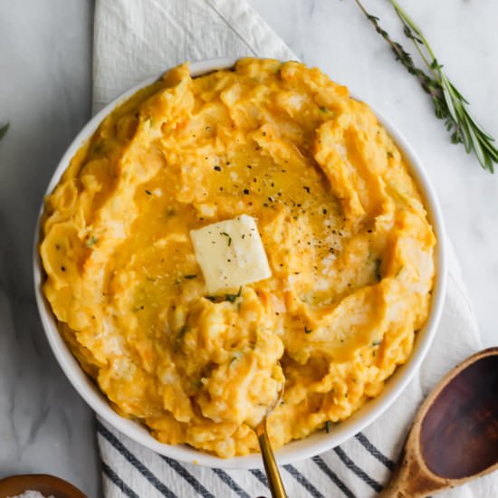 Butternut Squash Mashed Potatoes - Recipe photo by ourbalancedbowl
