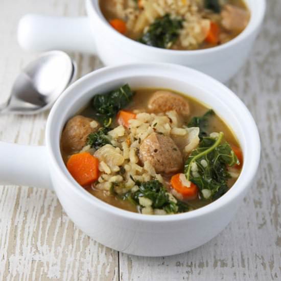 Sausage and Kale Soup with Arborio - Recipe photo by Tastefulventure