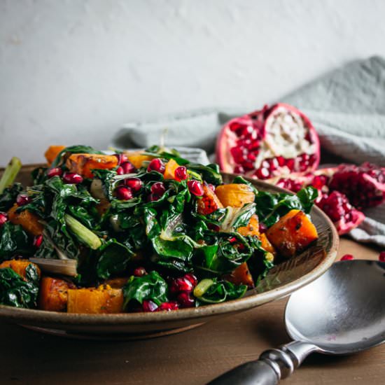 Sauteed Chard and Butternut Squash - Recipe photo by twistsandzests