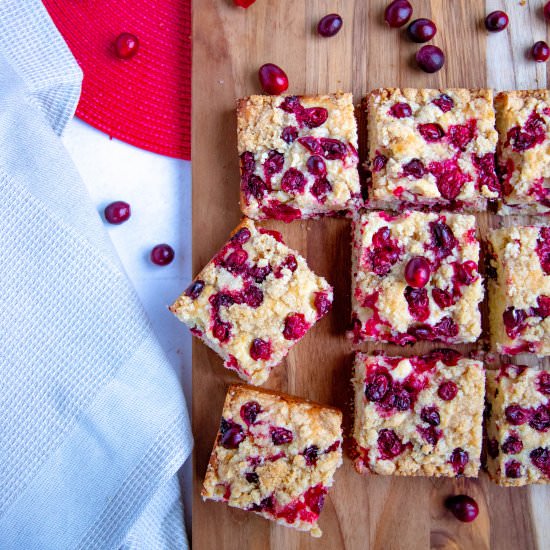 Cranberry Cake w/ Vanilla Streusel - Recipe photo by bakesbybrownsugar