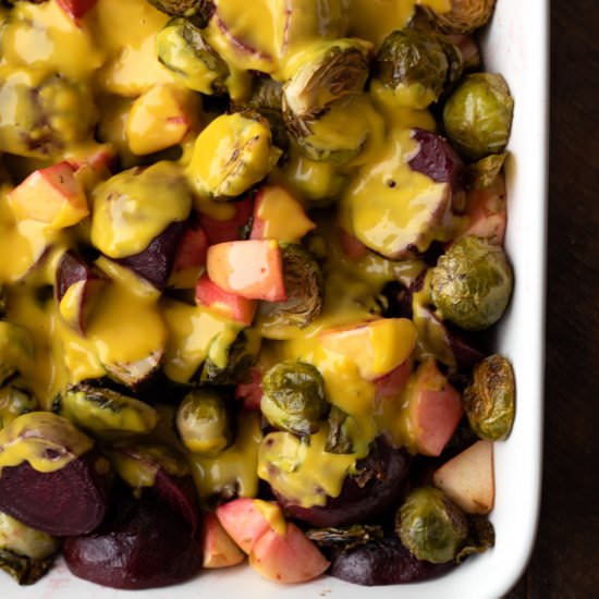 Veggies salad w/ mustard ale sauce - Recipe photo by HomeCookedRoots