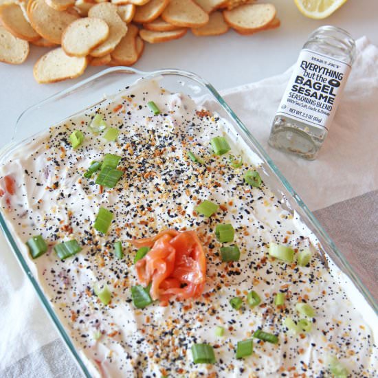 Everything Bagel 7 Layer Dip - Recipe photo by Chop Happy