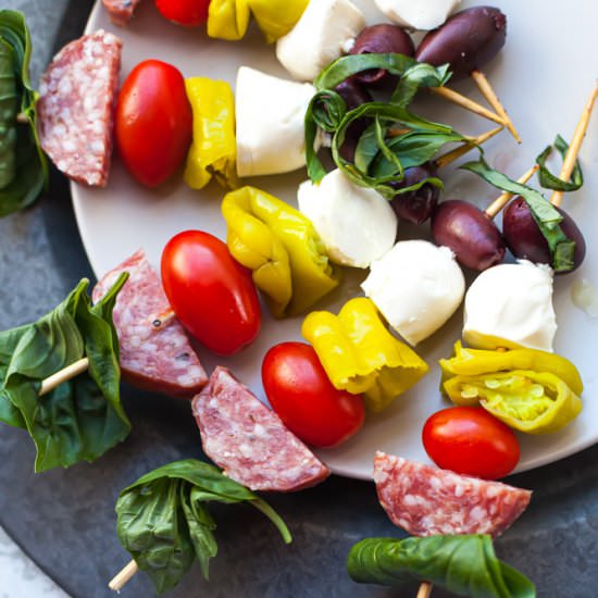 Italian Antipasto Skewers - Recipe photo by thymeandjoy