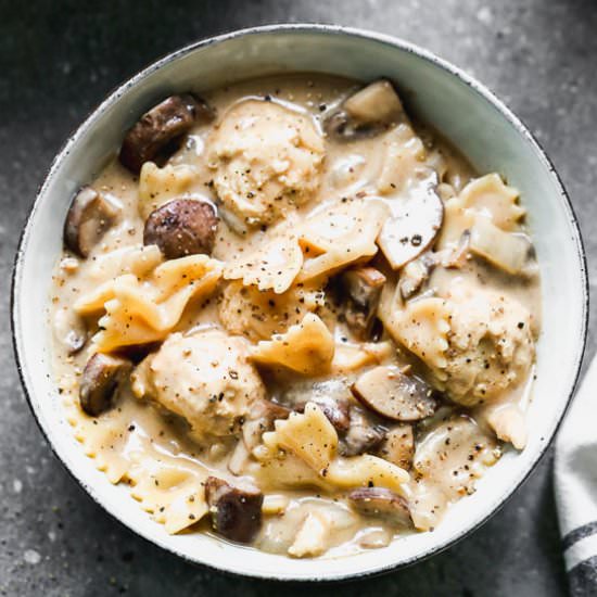 Healthy Chicken Stroganoff - Recipe photo by cookingforkeeps