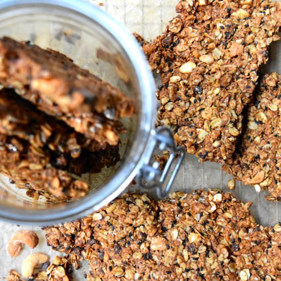 Cashew Chocolate Chip Granola Bark - Recipe photo by toopreciousforprocessed