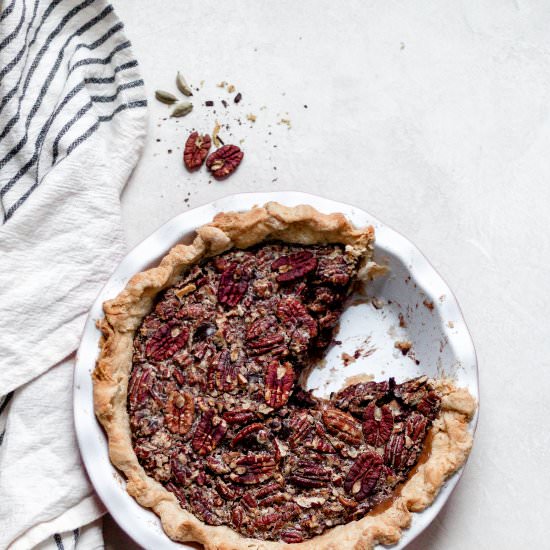 Vegan Maple Pecan Pie - Recipe photo by bakedgreens