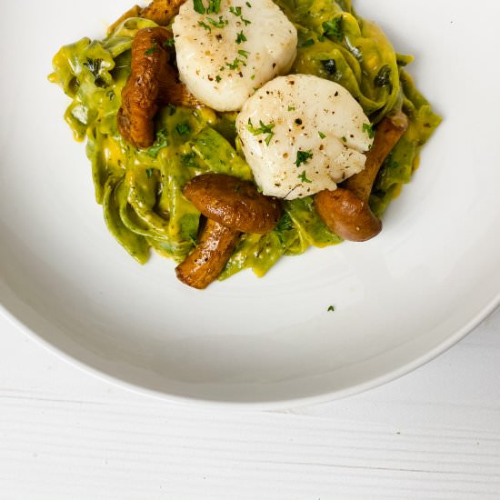 scallops + pumpkin herb fettuccine - Recipe photo by eatdatedrink