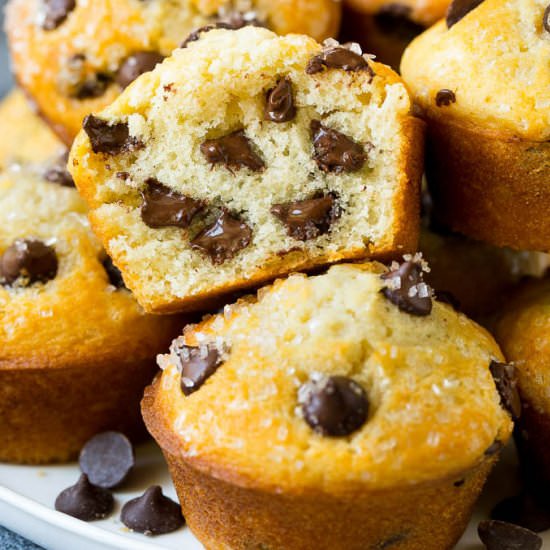 Chocolate Chip Muffins - Recipe photo by dinneratthezoo
