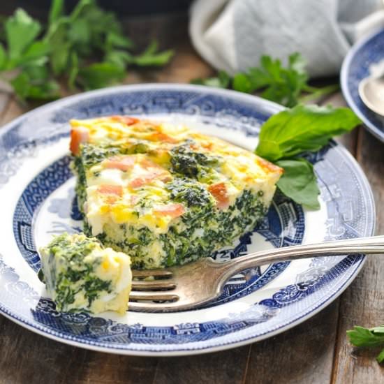 Crustless Spinach Quiche - Recipe photo by The Seasoned Mom