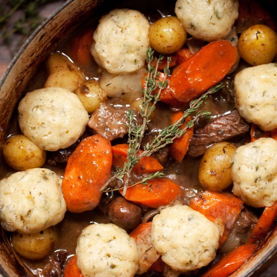 hearty Beef stew with dumplings - Recipe photo by littlesugarsnaps
