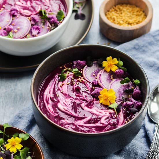 cauliflower potato & beet soup - Recipe photo by Give it Some Thyme