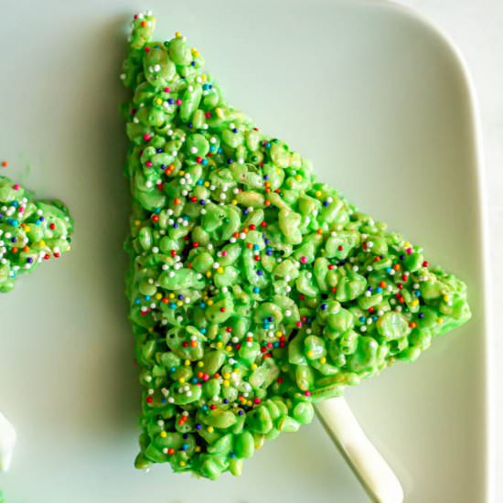 Rice Krispie Christmas Trees - Recipe photo by Family Food on the Table