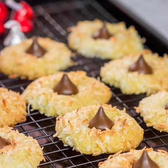 Coconut Chocolate Kiss Cookies - Recipe photo by spicedblog