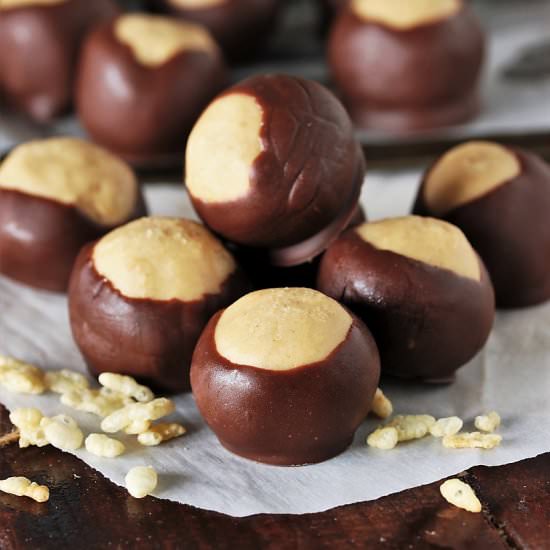 Crunchy Buckeyes - Recipe photo by thekitchenismyplayground