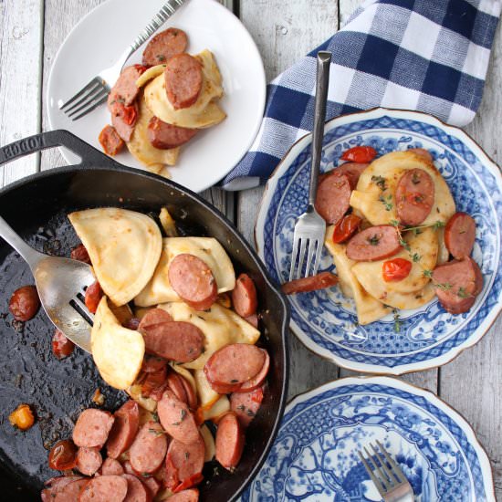 Pierogi and Kielbasa Skillet - Recipe photo by KrazyKitchenMom