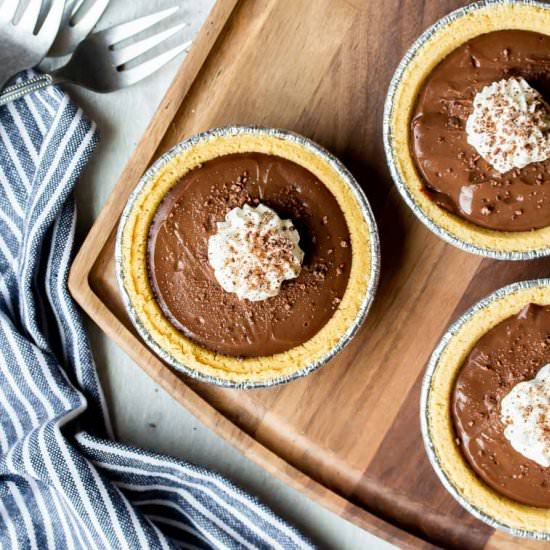 Mini Chocolate Cream Pies - Recipe photo by Delicious Little Bites