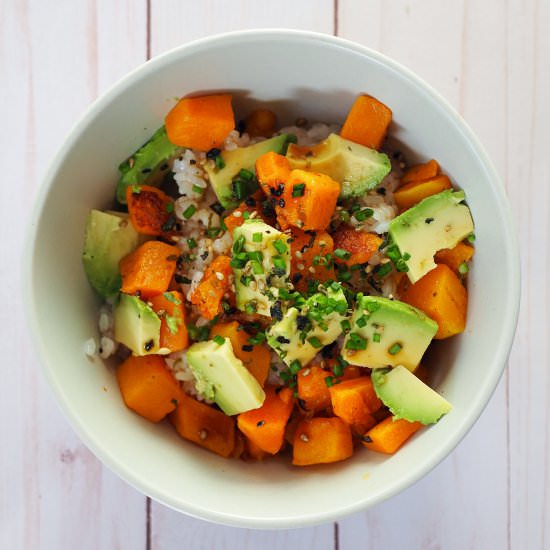 Butternut Squash/Avocado Rice Bowl - Recipe photo by leisurefanclub