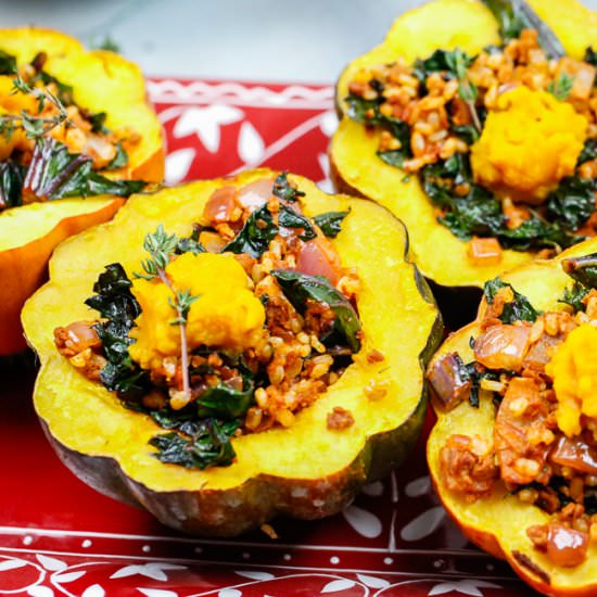 Sausage Stuffed Acorn Squah - Recipe photo by Fitty Foodlicious