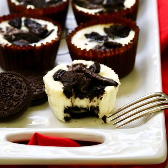 Mini Oreo Cheesecake Cupcakes - Recipe photo by Grits and Pinecones