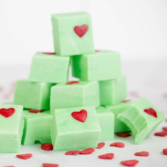 3 Ingredient Grinch Fudge - Recipe photo by Devour Dinner